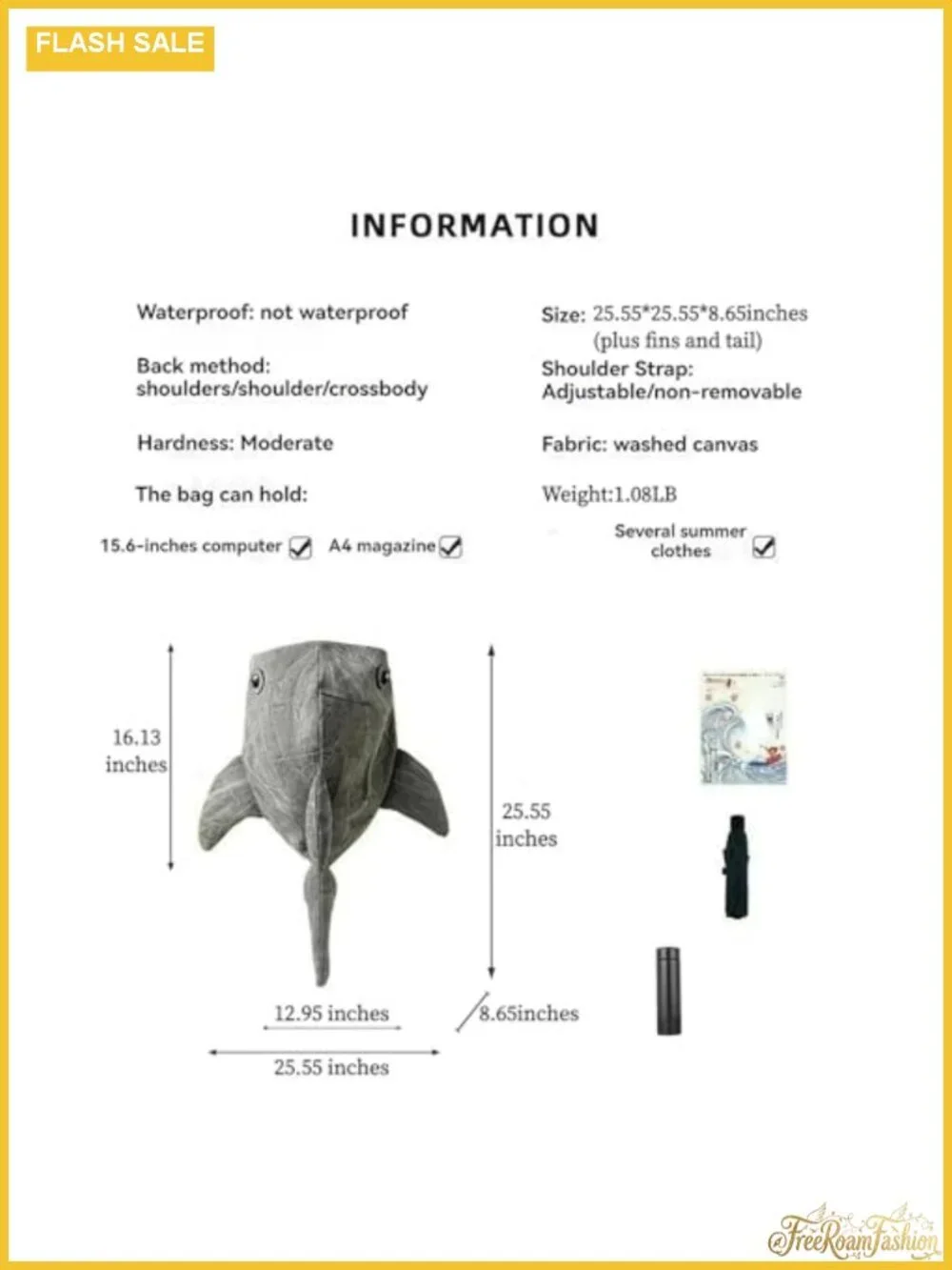 Whale Shark Backpack Large Capacity Cute Street Style Daypack